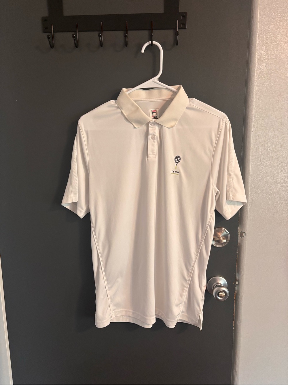 Fila Men’s White Performance Polo with Tennis Logo